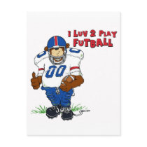 I Luv 2 Play Futball Bear postcards