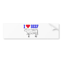 I LUV BEEF BUMPER STICKERS