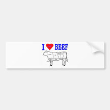I LUV BEEF BUMPER STICKERS