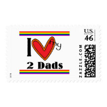 I luv my 2 dads postage stamps