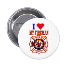 I LUY MY FIREMAN BUTTON