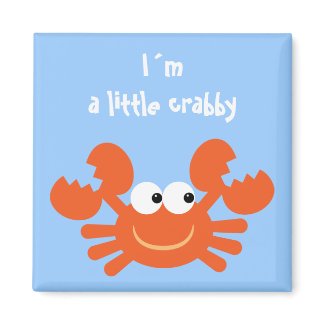 I´m a little crabby funny cartoon crab magnet magnet