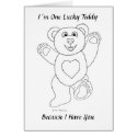 I�m One Lucky Teddy card