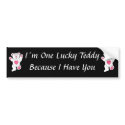 I�m One Lucky Teddy (pink) bumpersticker