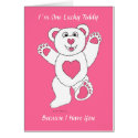 I�m One Lucky Teddy (pink) card