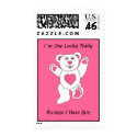 I�m One Lucky Teddy (pink) stamp