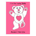 I�m One Lucky Teddy (pink) print