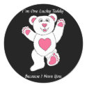 I�m One Lucky Teddy (pink) sticker