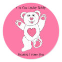 I�m One Lucky Teddy (pink) sticker