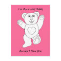 I�m One Lucky Teddy postcard