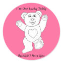 I�m One Lucky Teddy sticker