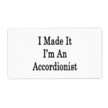 I Made It I'm An Accordionist Custom Shipping Label