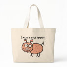 jumbotote - This cute pig, aka future pork, proudly states that I make a great sandwich.  Dont disappoint him, go out and NOM some pork today.: Sizes  Available colors: natural