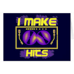 "I MAKE HITS" DJ PROMOTIONAL PRODUCTS Purple Gold Greeting Cards