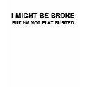 I MIGHT BE BROKE, BUT I'M NOT FLAT BUSTED t-shirts