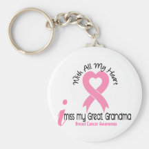 I Miss My Great Grandma Breast Cancer Key Chains