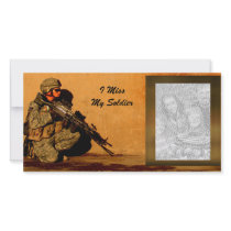 "I Miss My Soldier - Customizable" photo cards