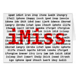 I Miss U Text Design Card