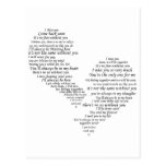 I Miss You - Broken Separated Heart Postcards