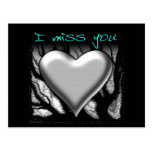 I Miss You Heart Postcard