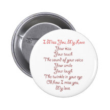 I Miss You, My Love Poem Red on Red Buttons