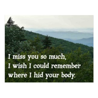 I miss you so much... postcard