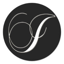 I monogram - elegant black and white stickers by aslentz I monogram - elegant black and white stickers