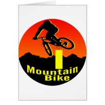 I Mountain Bike Greeting Cards