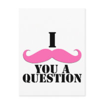 I Moustache You A Question Pink Moustache Post Card