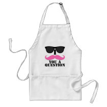 I Moustache You A Question Pink with Sunglasses Apron