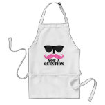 I Moustache You A Question Pink with Sunglasses Apron