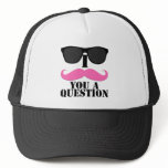 I Moustache You A Question Pink with Sunglasses Mesh Hats