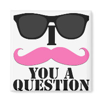 I Moustache You A Question Pink with Sunglasses Magnets