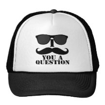 I Mustache You A Question Black Sunglasses Hat