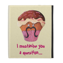 I Mustache you a question Cupcake iPad Folio Cover