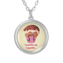 I Mustache you a question Cupcake Pendant