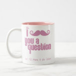 I mustache you a question (distressed) mugs