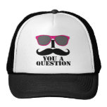 I Mustache You A Question Pink Sunglasses Mesh Hats