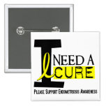 I Need A Cure 1 Endometriosis Pinback Buttons