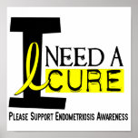 I Need A Cure 1 Endometriosis Posters
