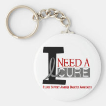 I NEED A CURE 1 JUVENILE DIABETES T-Shirts Key Chain