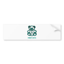 I Need A Hug Bear Cyan The MUSEUM Zazzle Gifts Bumper Sticker
