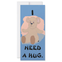 I Need a Hug Bookmark Rack Card Design