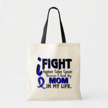 I Need My Mom Colon Cancer Tote Bags