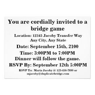I Never Get Tired Of The Great Game Of Bridge Invitations