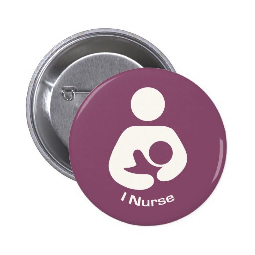 I Nurse Breastfeeding Icon - Mauve Button