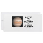 I Often Find Your Arguments As Gaseous As Jupiter Rack Card Design