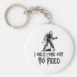 I Only Come Out To Feed Retro Zombie Keychain
