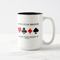 I Only Play Bridge On Days That End In Y mugs