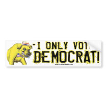 I Only Vote Democrat Bumper Sticker  bumper stickers